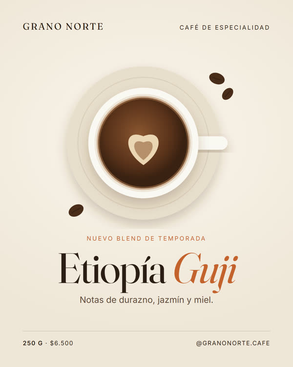 Posteo para un café de especialidad